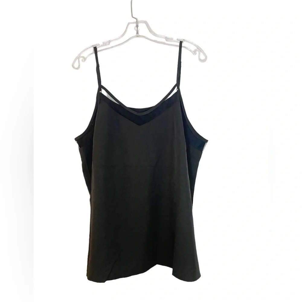 Black Spaghetti Strap Top 2XL, Soft & Sultry Layering Piece - Picture 1 of 6